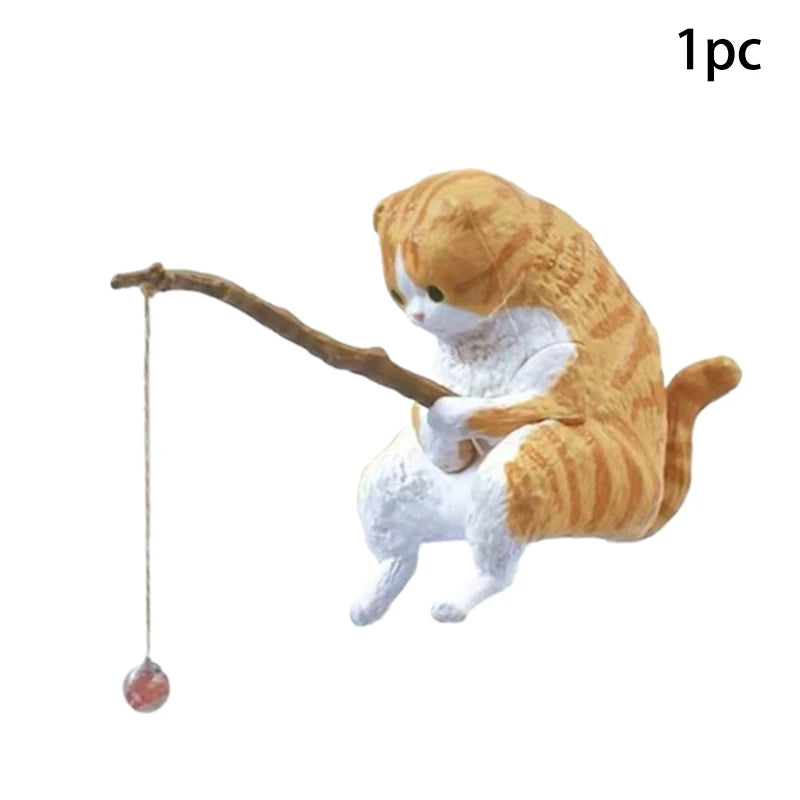 Fishing Cat Figurine Aquarium Micro-Landscape Resin Ornament Resin Figurine Ornament Nixie A1
