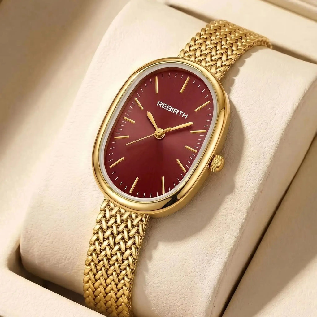 REBIRTH Women's Elegant Quartz Watch | Stainless Steel Band Women's Quartz Watch Nixie