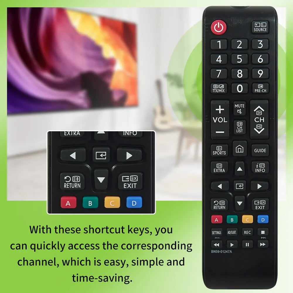 BN59-01247A Samsung Smart TV Remote Control – Black TV Remote Control Nixie