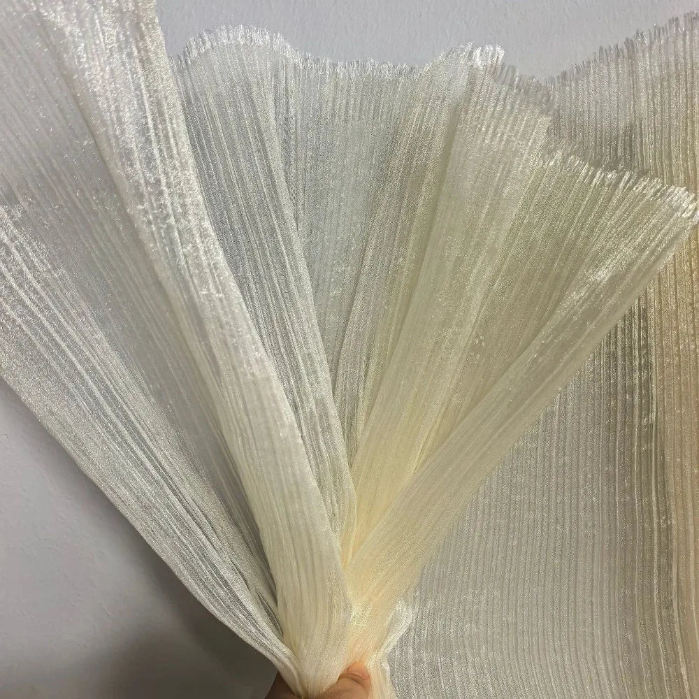 Accordion Pleated Organza Fabric – Stiff Mesh Dress Fabric 150cm Pleated Organza Fabric Nixie