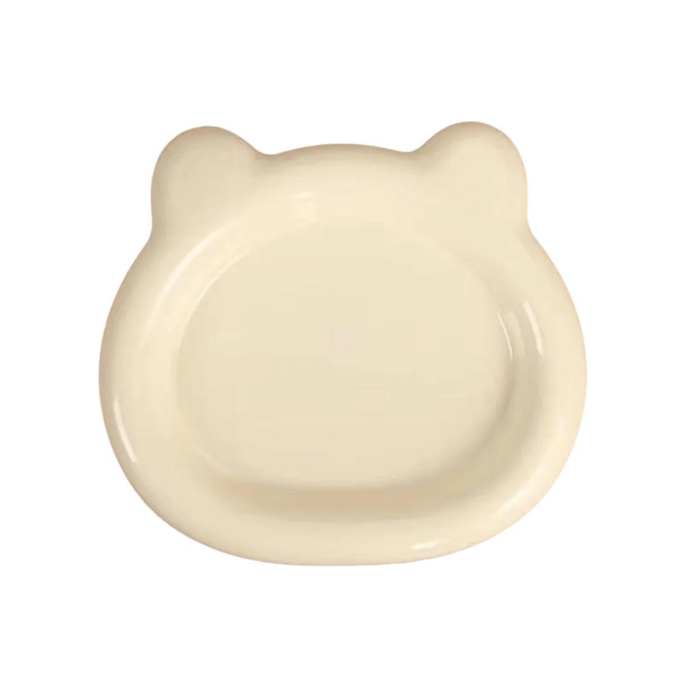Cute Bear-Shaped PP Cat & Puppy Food Bowl – Anti-Tip Pet Food Bowl Nixie Beige