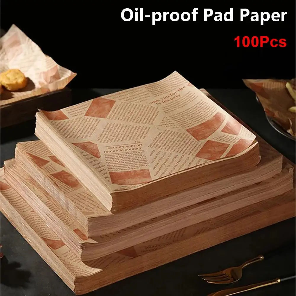 100Pcs Greaseproof Baking Paper Sheets – 5 Sizes | Food-Safe Baking Paper Sheets Nixie