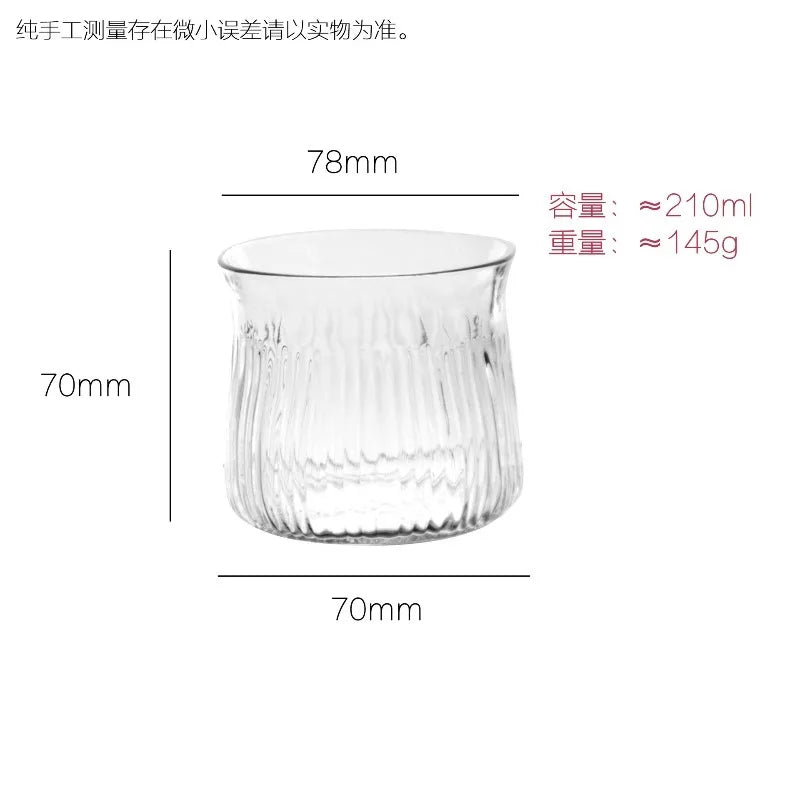 6-Pc Hammer Pattern Glass Cup Set – Creative Latte Coffee Cups