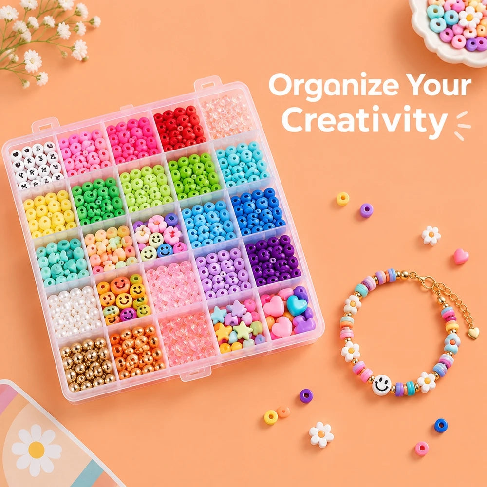 Transparent 28-Grid Box with Card Holders – Nail, Bead & Jewelry Compartment Storage Box Nixie