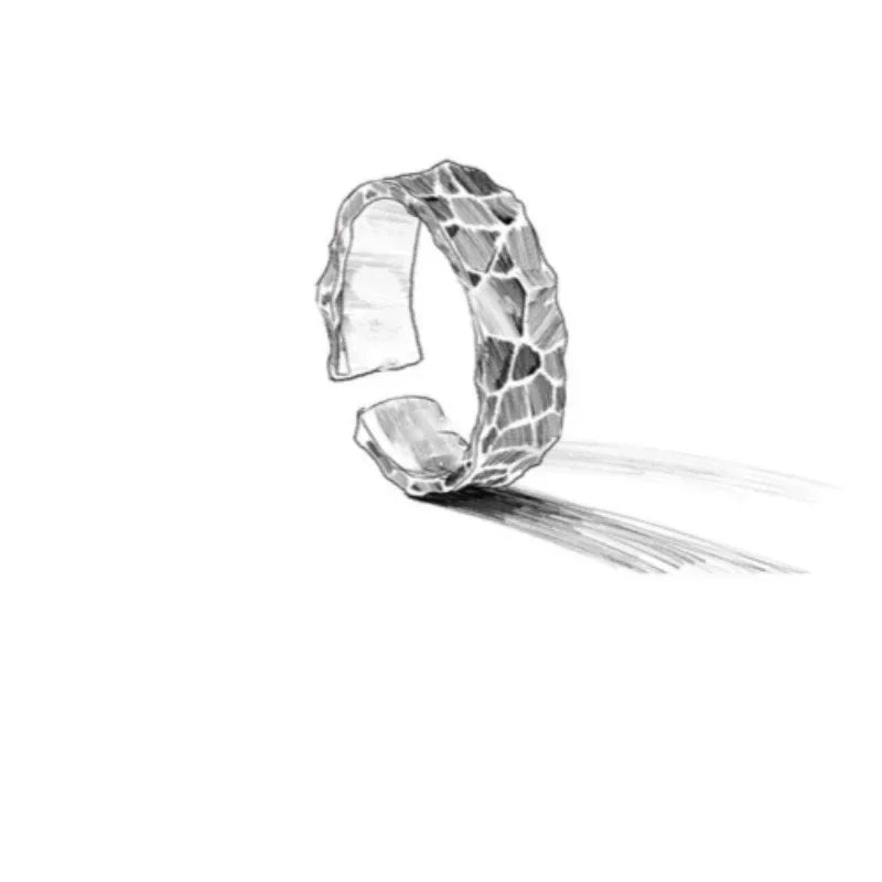 Black Punk Adjustable Mood Tracker Ring – Zinc Alloy Crystal Fashion Ring Nixie