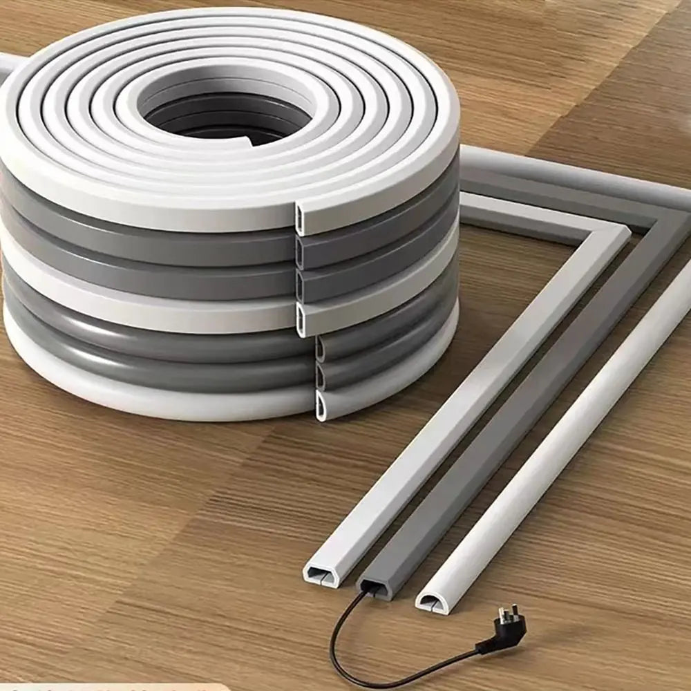 Self-Adhesive Floor Cord Cover Trapezoid Cable Duct Protector