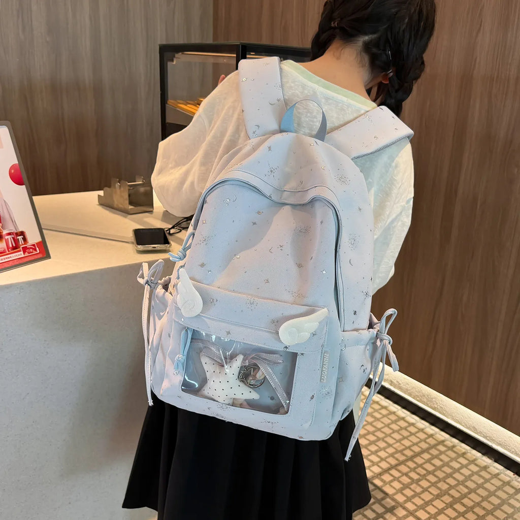Nixie Star Pattern Backpack Women – Korean Style 20–35L
