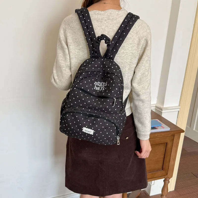 Polka Dot Nylon Backpack for Women – Lightweight Travel Bag Women's Backpack Nixie