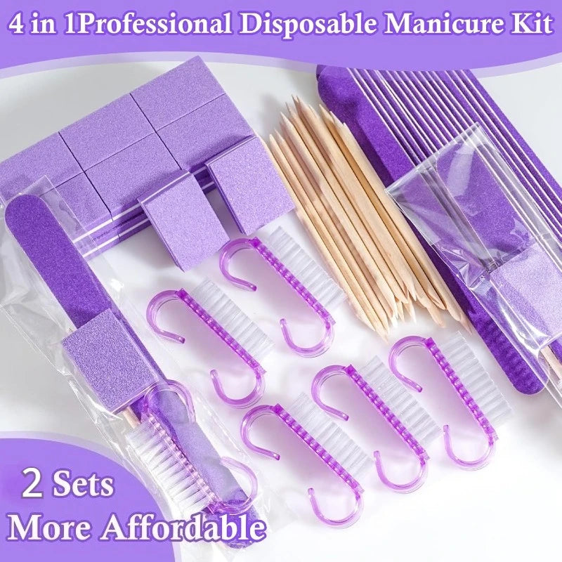 8-Piece Travel Nail Kit – Buffer, File, Brush & Wood Stick Nail Care Kit Nixie