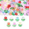 30pcs 9mm Tulip Flower Lampwork Glass Beads for DIY Jewelry Lampwork Glass Beads Nixie 30pcs randomly