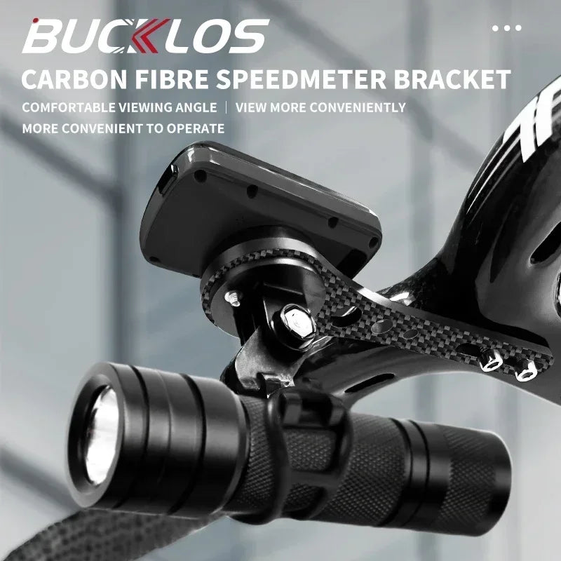 BUCKLOS Carbon Fiber Bike Computer Mount for Garmin & Bryton Bike Computer Mount Nixie