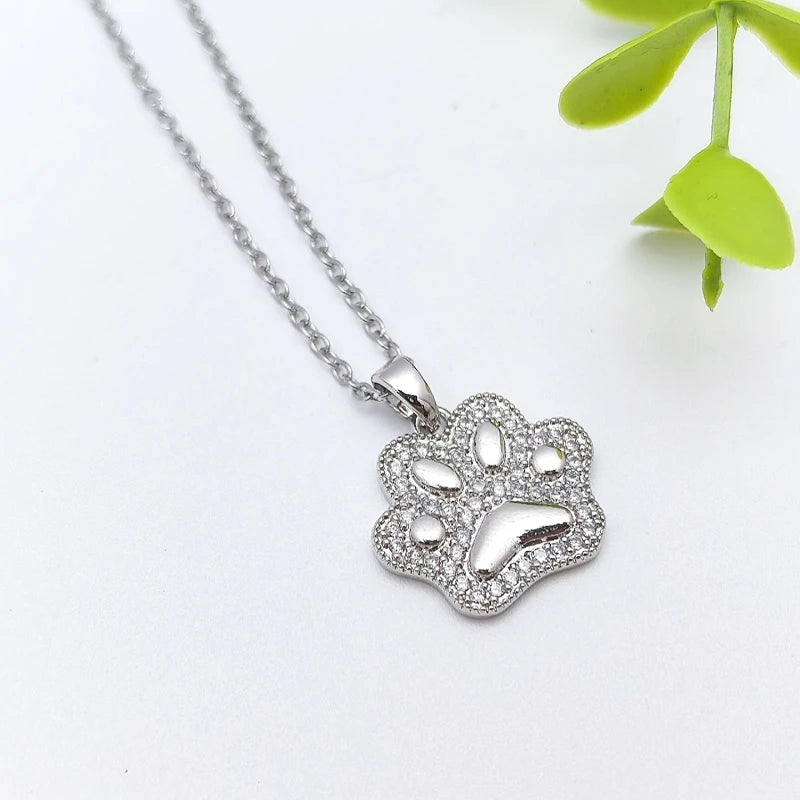Cat Paw Pendant Necklace – Gold Stainless Steel Clavicle Chain Pendant Necklace Nixie
