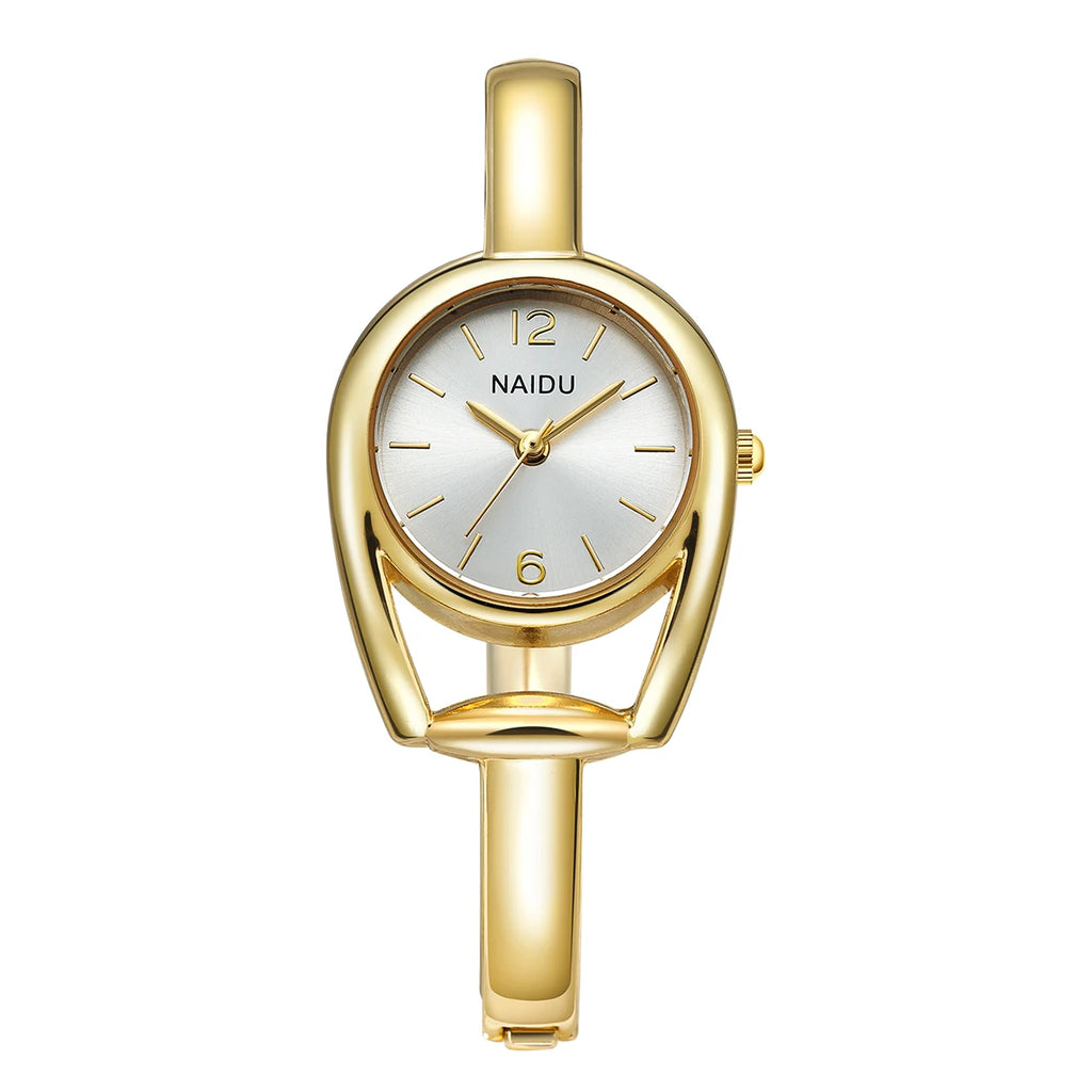 Minimalist Hollow-Out Bracelet Women's Quartz Watch | Nixie Women's Quartz Watch Nixie Gold