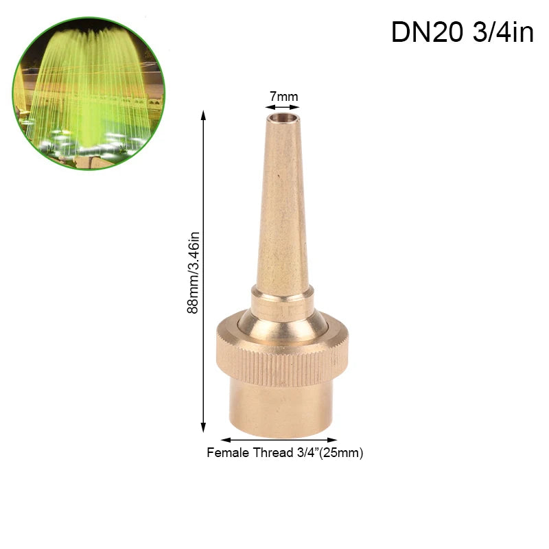 Copper Straight Jet Fountain Nozzle 1/2" 3/4" 1" Female Thread Fountain Nozzle Nixie B