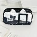 Cute Cat Pencil Case Large Capacity Pen Bag with Photo Window Pencil Case Nixie Black