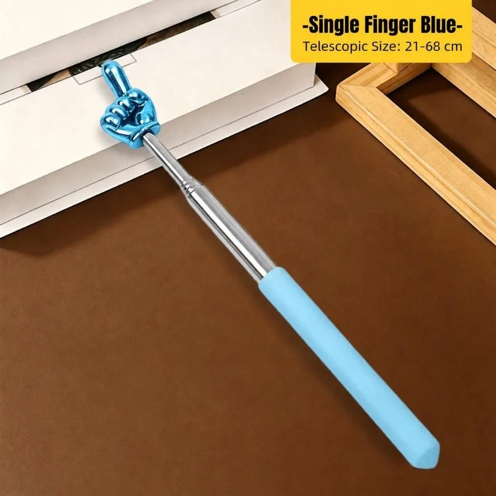 Retractable Teaching Pointer Stick – Finger Tip, Non-Slip Teaching Pointer Stick Nixie Single finger-blue
