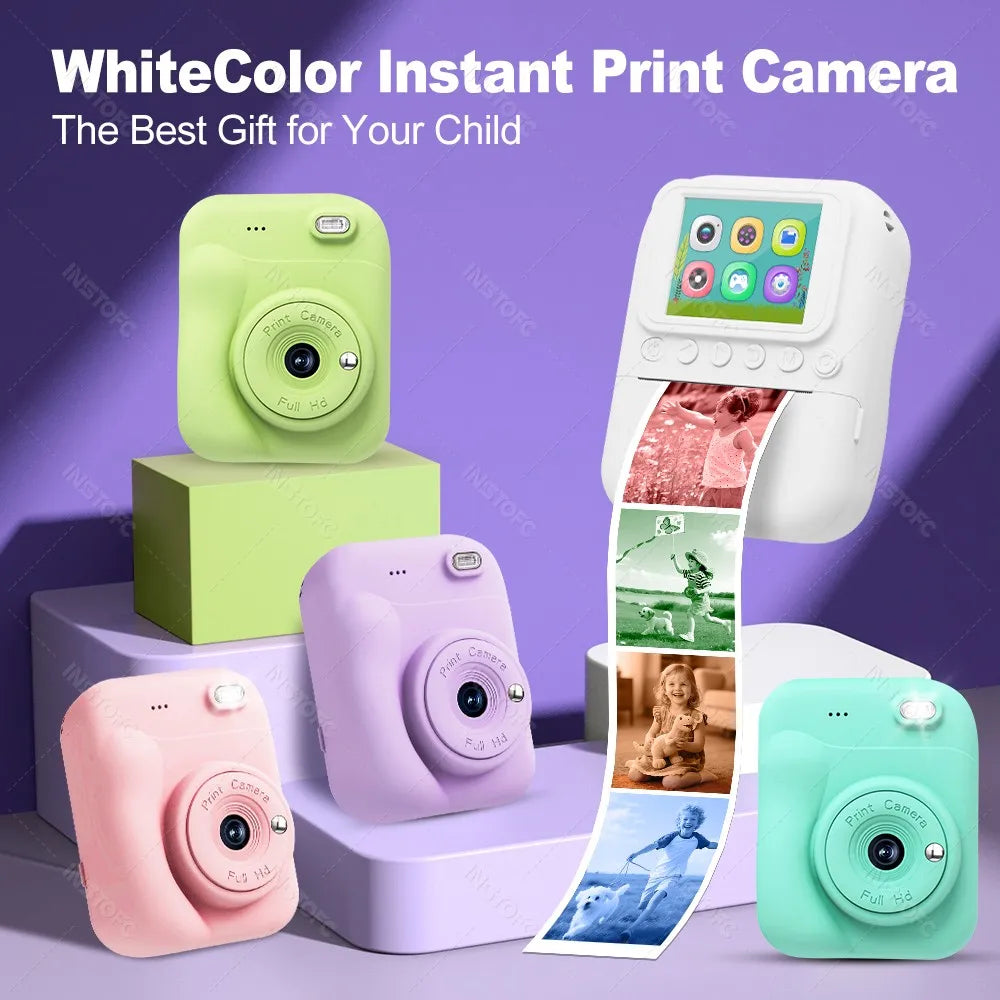 Kids Instant Camera 1080P Color Thermal Printer Gift for Boys Girls Kids Instant Camera Nixie