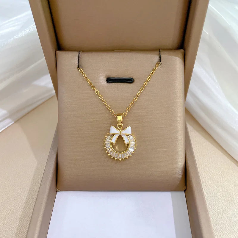 Butterfly Knot Pendant Necklace – Gold Stainless Steel Women Pendant Necklace Nixie