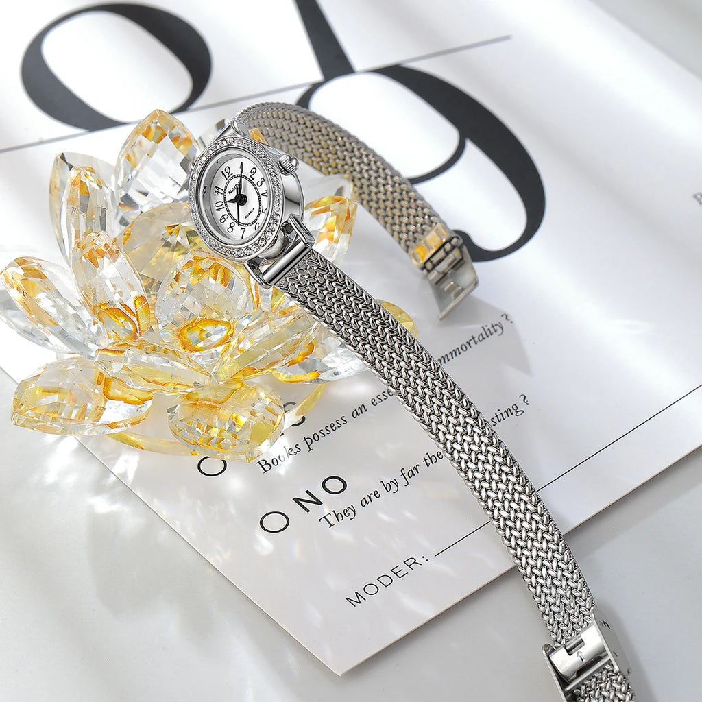Naidu Retro Bohemian Woven Steel Mesh Strap Quartz Watch Quartz Wrist Watch Nixie