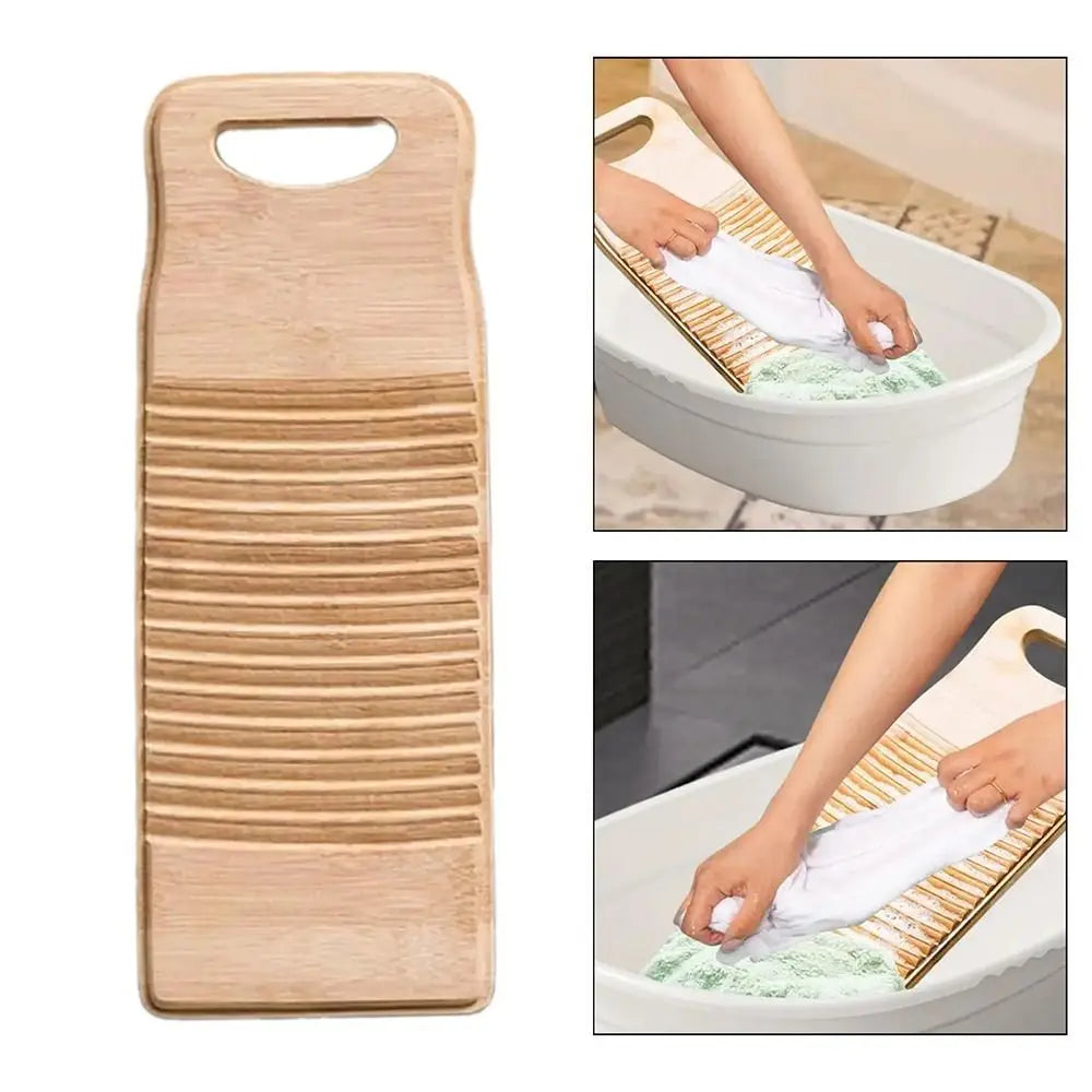 Bamboo Wood Washboard – Portable Anti-Slip Hand Laundry Scrub Laundry Washboard Nixie
