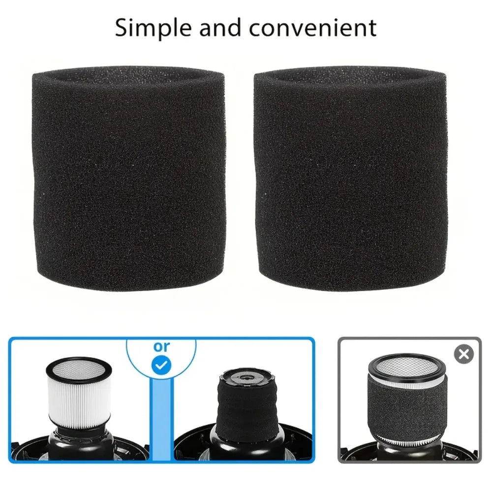 2PCS Foam Sleeve Replacement Filters for Shop Vac 90585