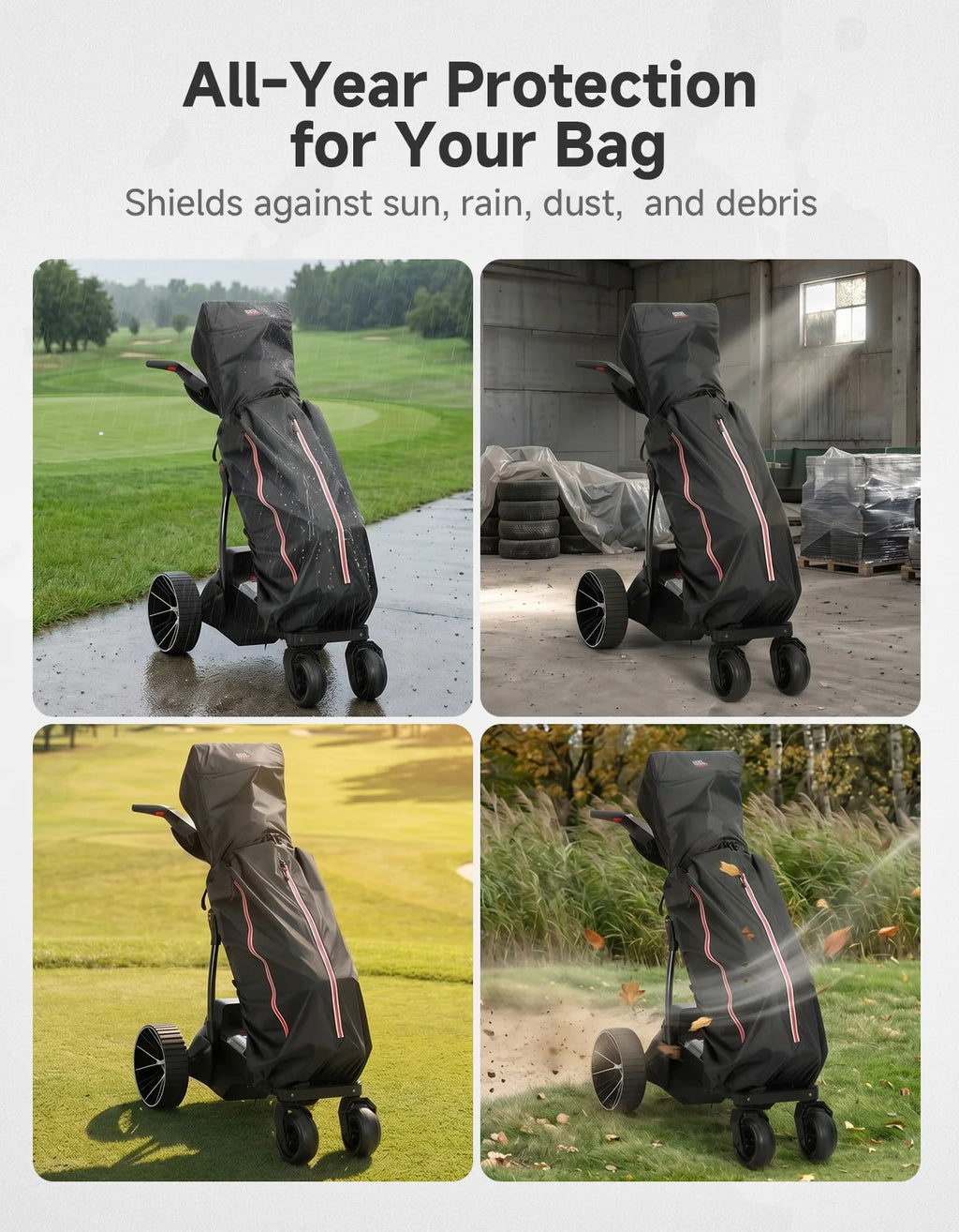 Universal Golf Bag Rain Cover w/ Hood – 210D Waterproof Golf Bag Rain Cover Nixie