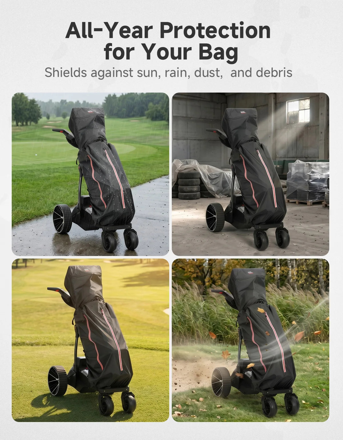 Universal Golf Bag Rain Cover w/ Hood – 210D Waterproof Golf Bag Rain Cover Nixie