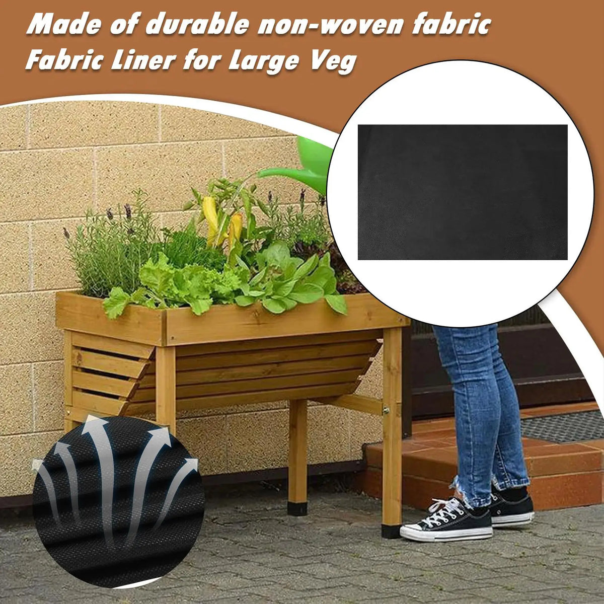Landscaping Fabric Raised Bed Liner – Waterproof Ground Cover Garden Bed Liner Nixie