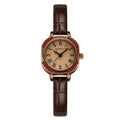 REBIRTH Retro Quartz Watch – Roman Numeral Leather Band | College Style Casual Quartz Watch Nixie Coffee
