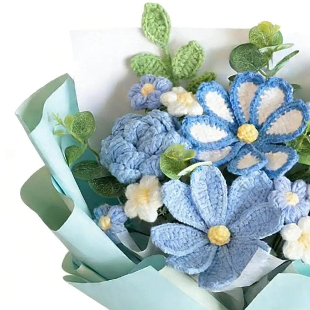 Handmade Crochet Rose Bouquet – Cotton Yarn Artificial Flowers Artificial Flower Bouquet Nixie