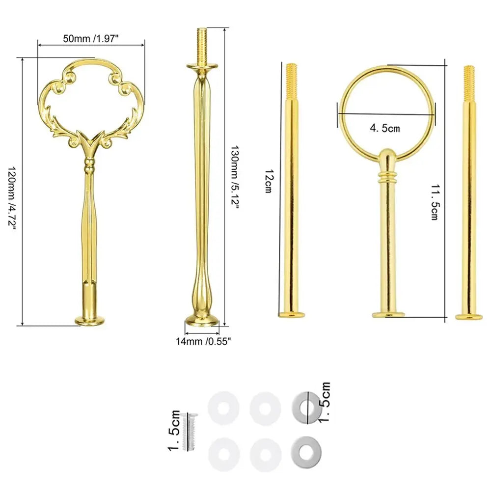 2 & 3 Tier Zinc Alloy Cake Plate Stand – Cupcake Dessert Holder Cake Plate Stand Nixie