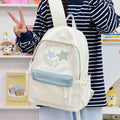 Korean Minimalist Large Backpack for Teen Girls | School Bag Teen Girls Backpack Nixie White
