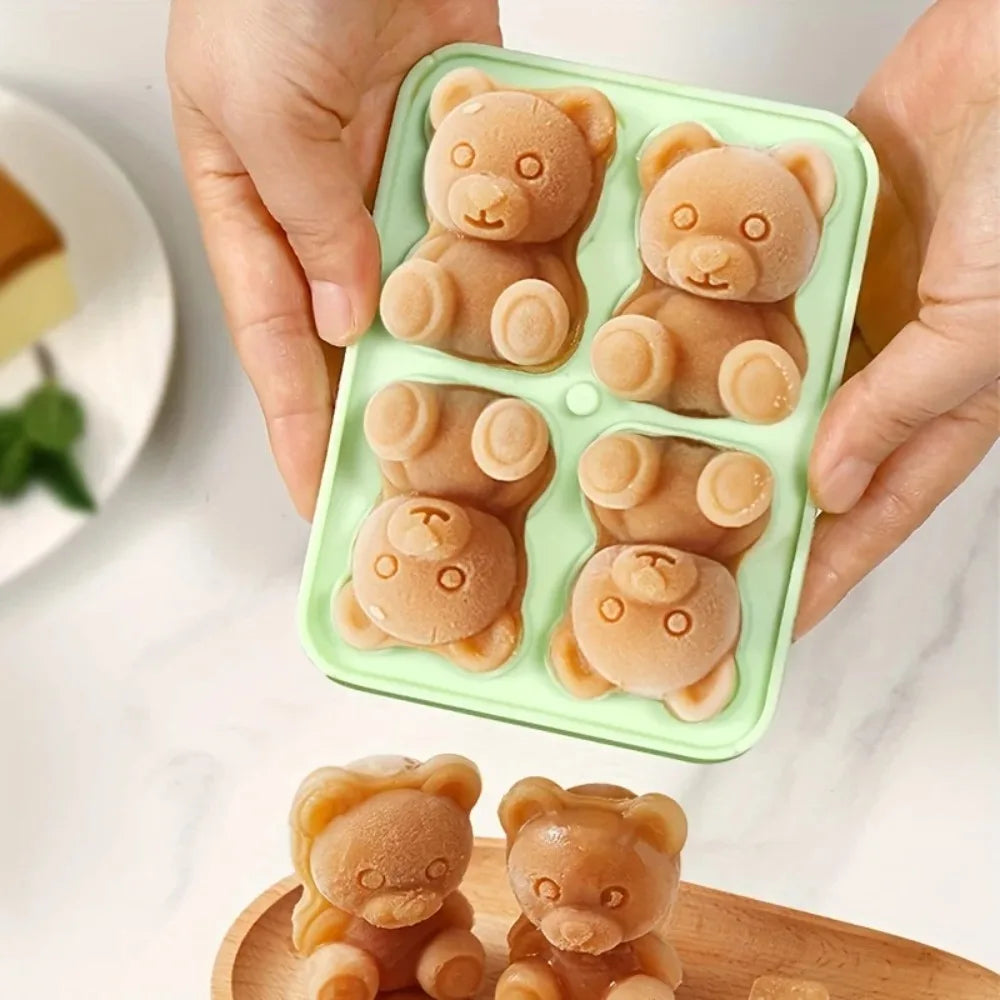 Bear Ice Pop Molds – BPA-Free Silicone Cartoon Popsicle Maker Ice Pop Molds Nixie