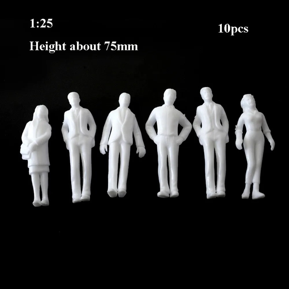 Miniature Scale Model People Figures White Plastic 10/100pcs