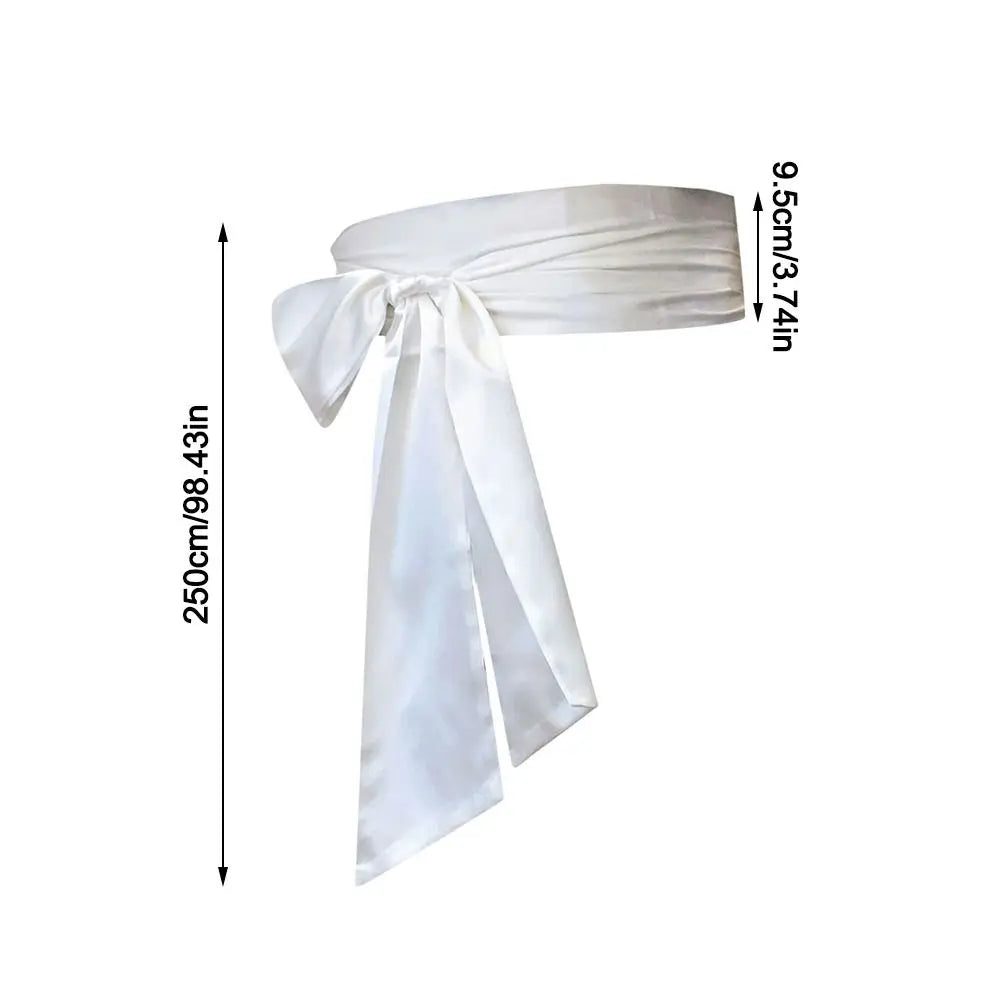 Satin Bow Corset Waist Belt – Wide Ribbon Cummerbund for Women Satin Waist Belt Nixie