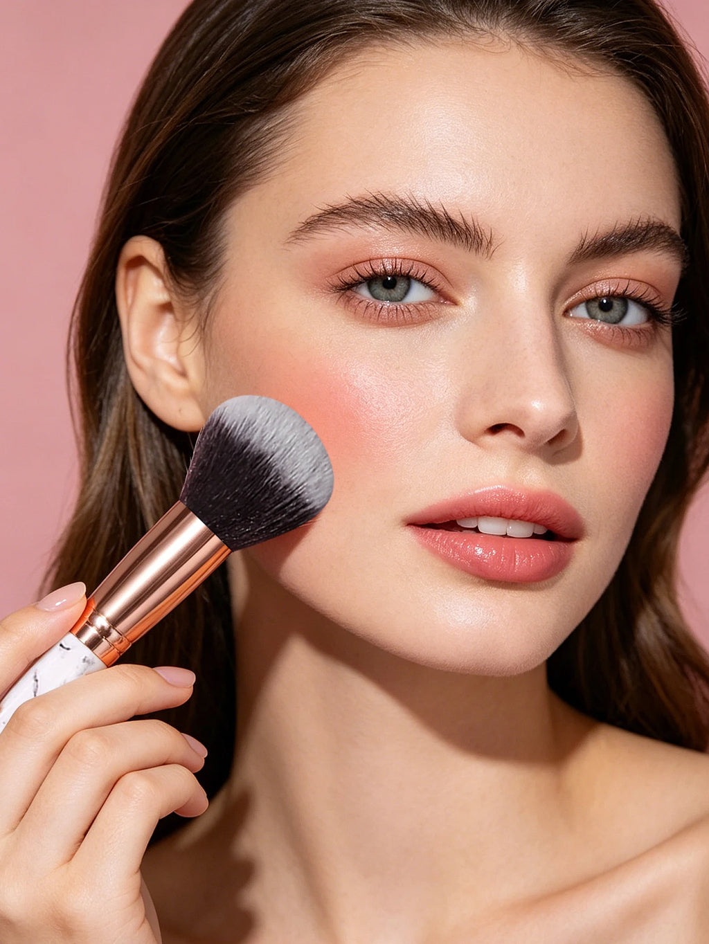 10Pcs Marble Makeup Brush Set with Sponge Puff – Full Kit Makeup Brush Set Nixie