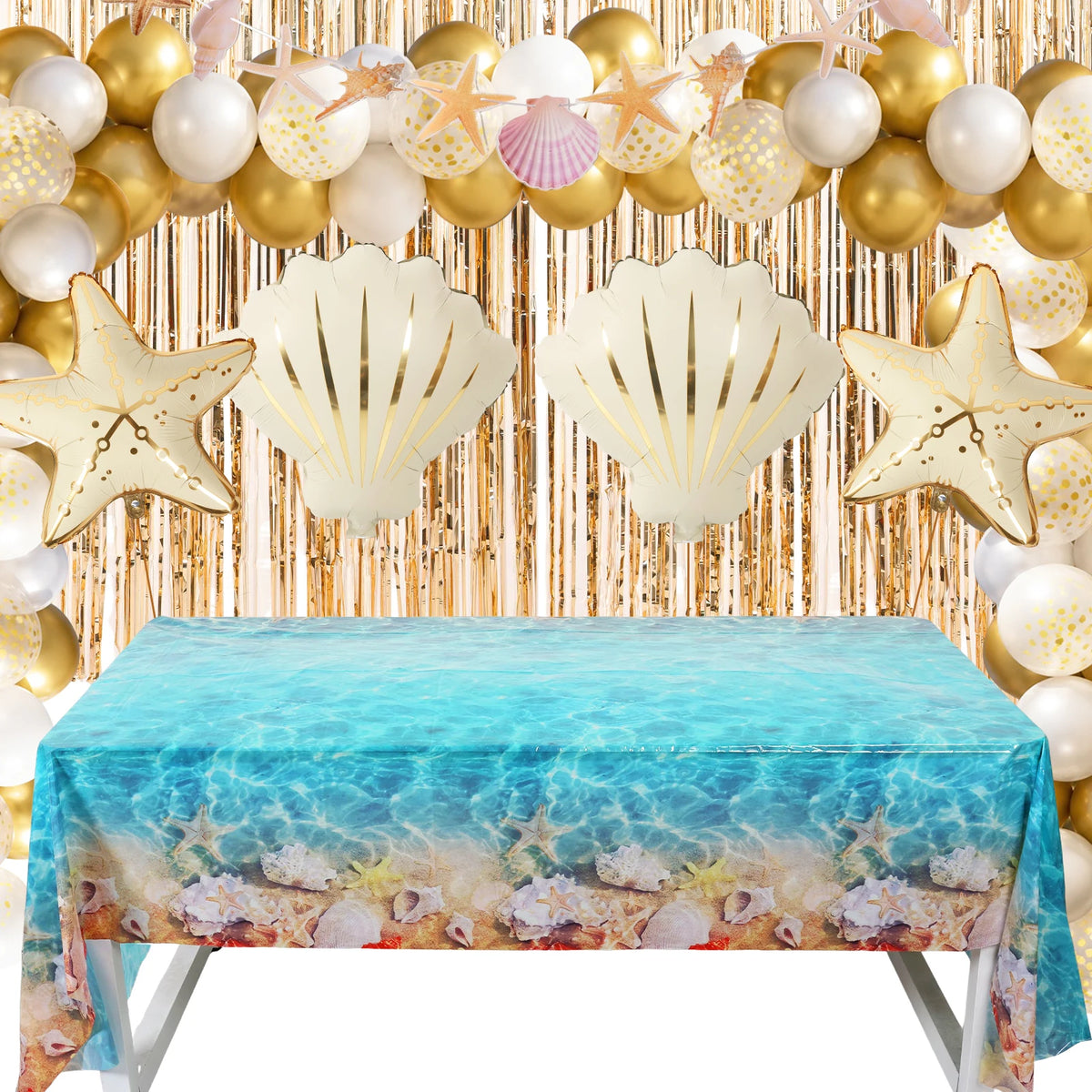 Beach Theme Party Balloon Set – Starfish & Seashell Decor