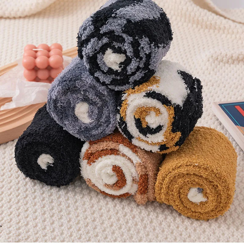 Women's Cat Paw Knee-High Winter Socks – Thick Cotton 2 Pairs
