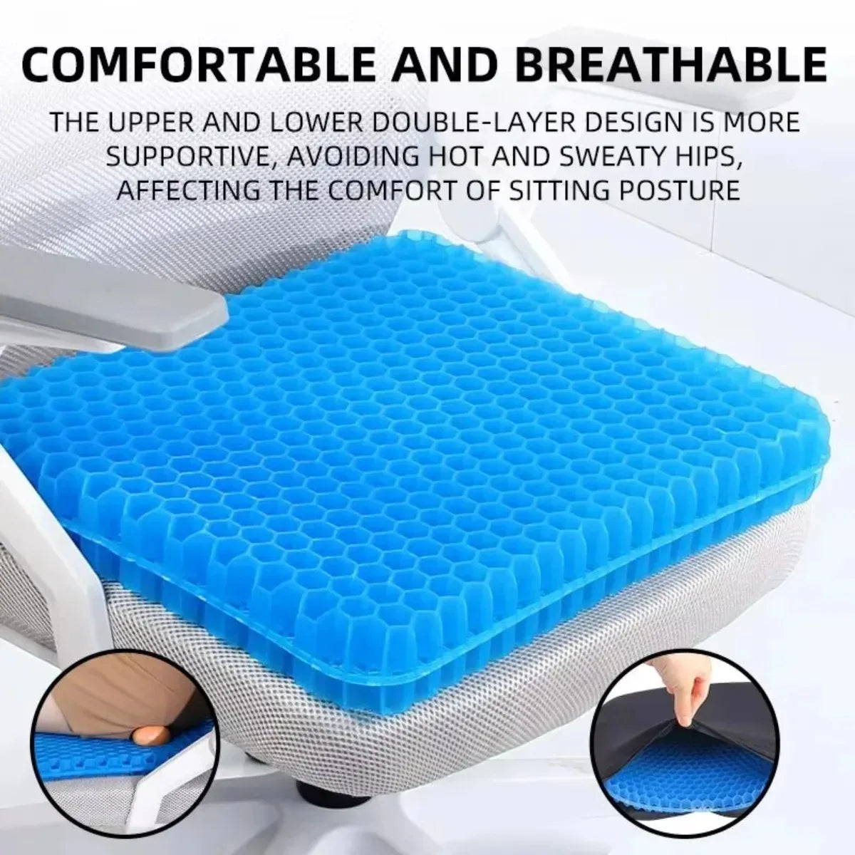 Honeycomb Gel Seat Cushion – Breathable Office & Car Pad Gel Seat Cushion Nixie