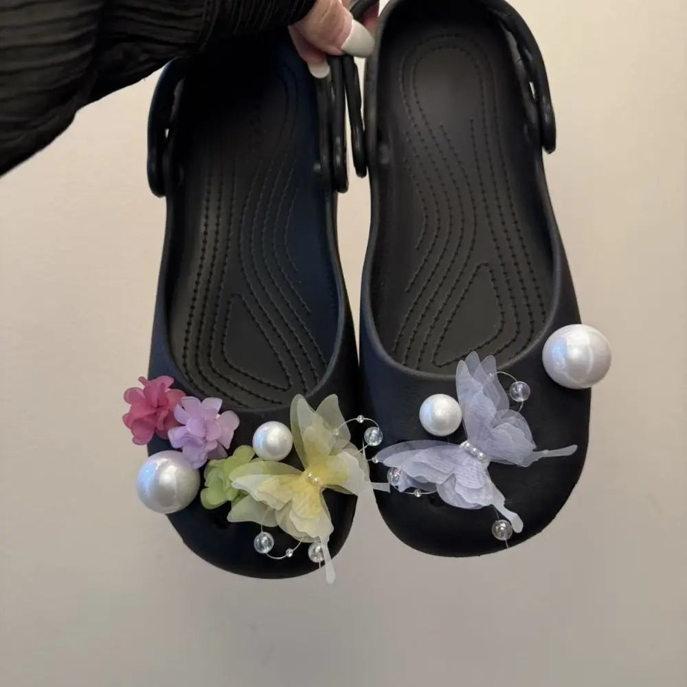 Flower Pearl Shoe Charms – Removable Ballet & Clog Buckles Shoe Charm Accessory Nixie