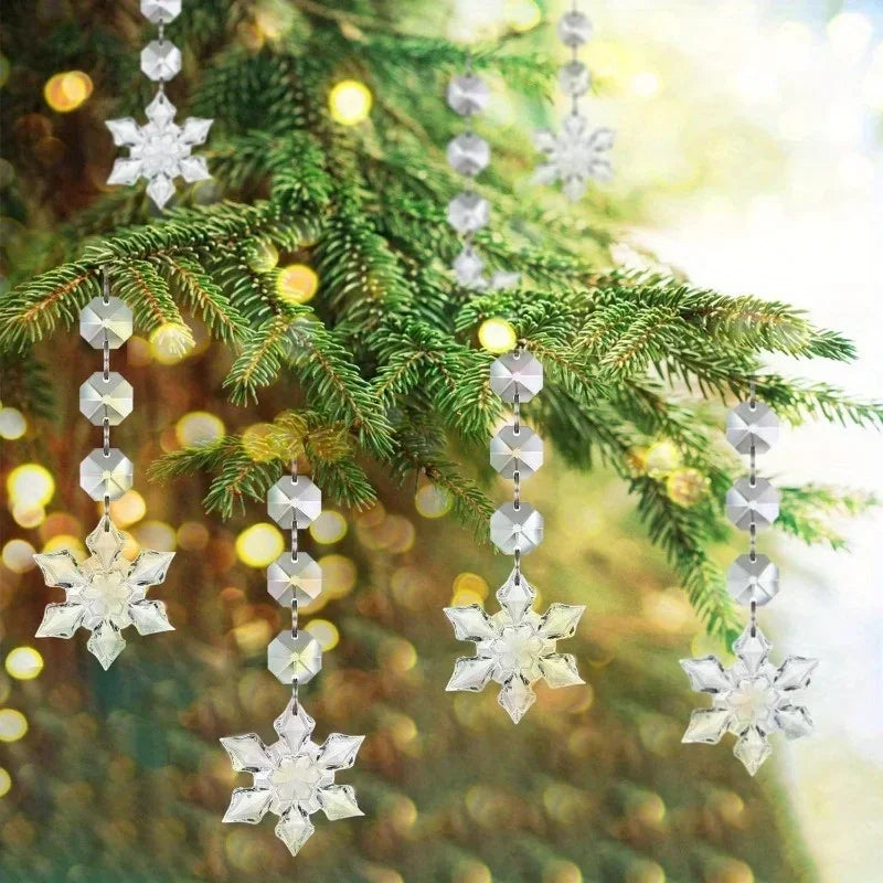 5PCS Snowflake Crystal Acrylic Ornaments – Christmas & Wedding Décor Christmas Ornaments Nixie