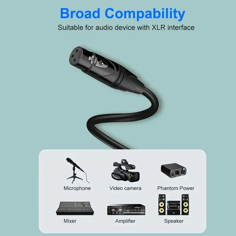 3-Pin XLR Male to Female Balanced Audio Cable | Mic & Mixer XLR Audio Cable Nixie