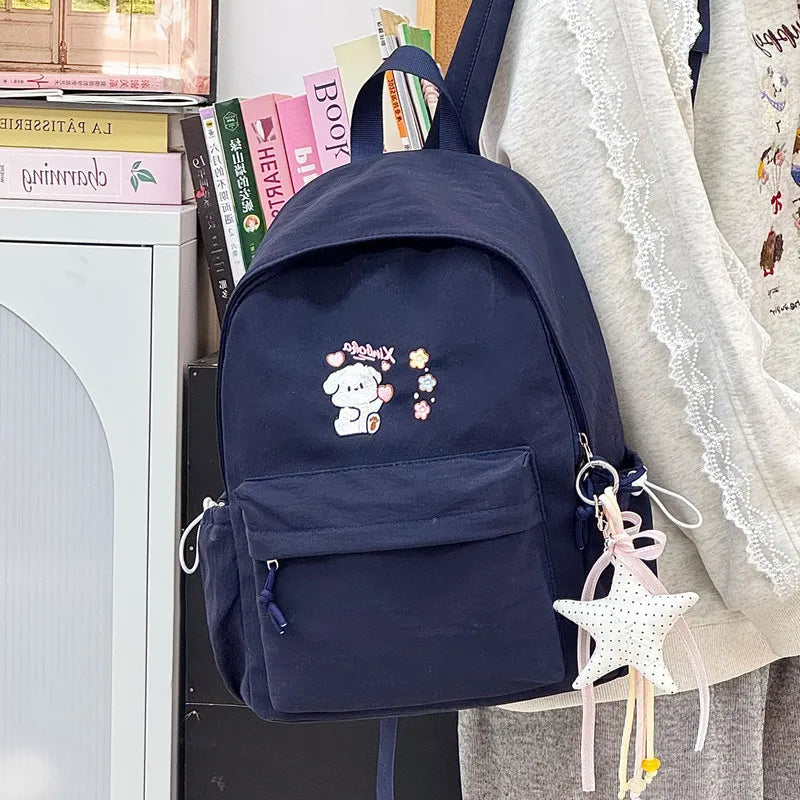 Cute Cartoon Embroidered Backpack – Lightweight Girls School Bag Girls School Backpack Nixie
