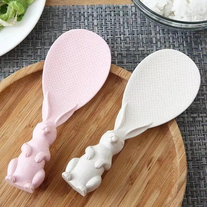 3D Rabbit Rice Paddle – Non-Stick BPA-Free Plastic Rice Spoon Rice Paddle Nixie