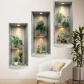 2D Faux Recessed Niche Wall Decals – Plant Marble Effect, 3pc Wall Decal Sticker Nixie Default Title