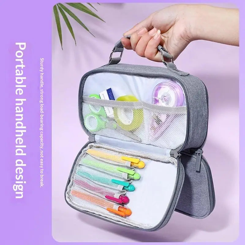 Large Capacity Canvas Pencil Case – Multifunctional Organizer Canvas Pencil Case Nixie