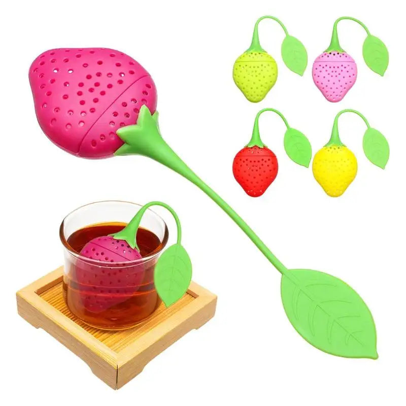 Silicone Strawberry Tea Infuser – Loose Leaf Strainer & Filter