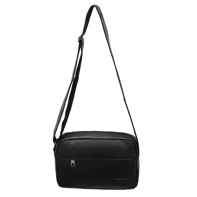 Men's PU Leather Double Zipper Shoulder & Crossbody Bag Crossbody Shoulder Bag Nixie