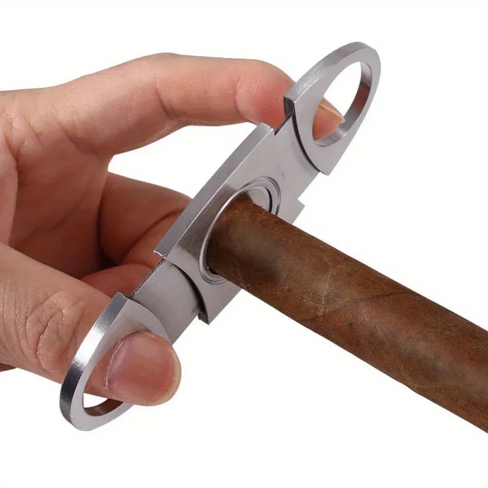 Stainless Steel Guillotine Cigar Cutter | Silver Gift Cigar Cutter Nixie