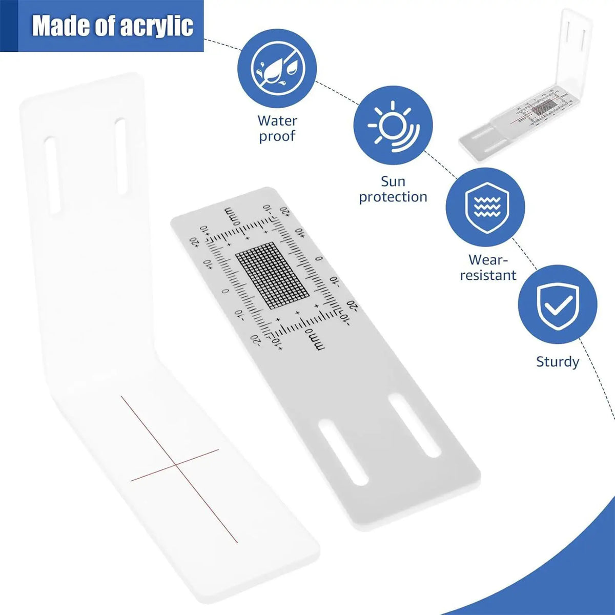 Acrylic Crack Gauge Monitor for Building Walls | XY Scale